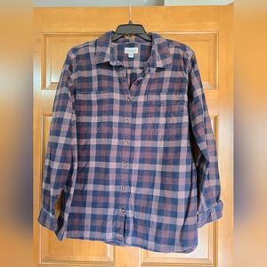 Carhartt Women's Plaid Button Down Shirt - Blue and Pink